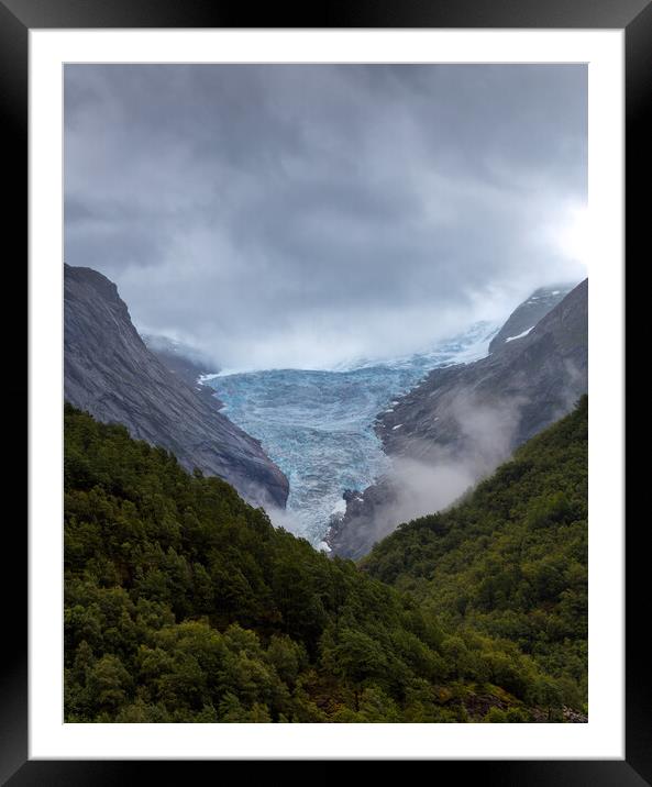 Towards the Glacier Framed Mounted Print by Eirik Sørstrømmen