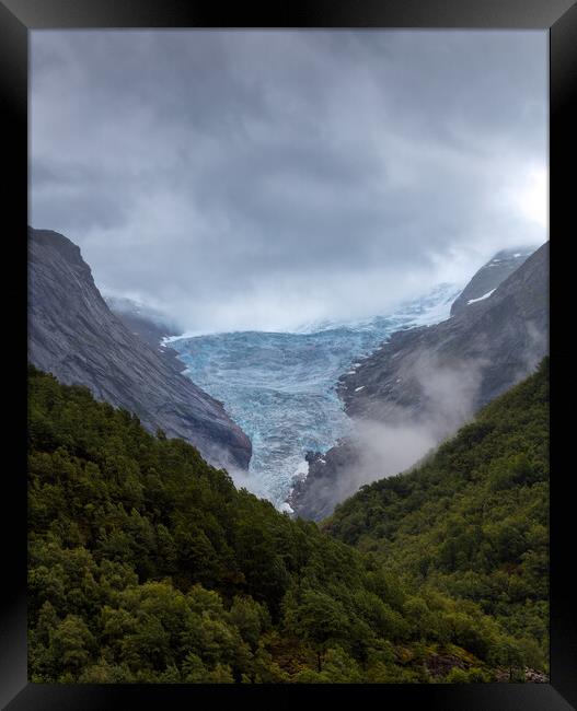 Towards the Glacier Framed Print by Eirik Sørstrømmen
