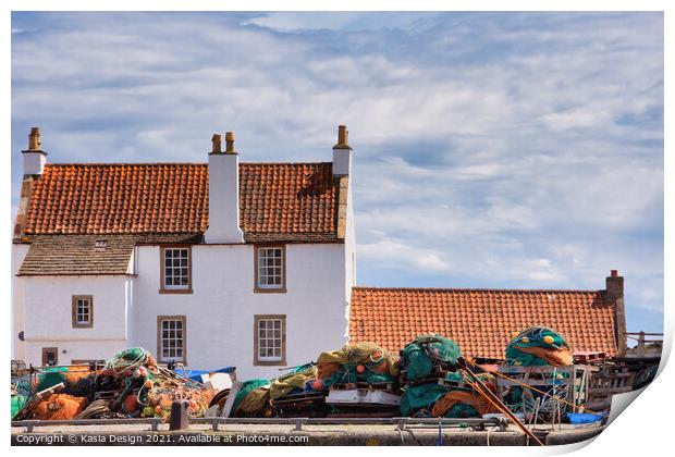 Picturesque Pittenweem Harbour Print by Kasia Design