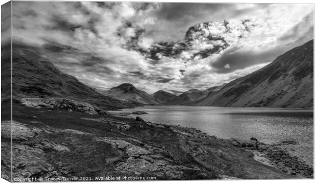 WastWater in Monochrome Canvas Print by Tracey Turner