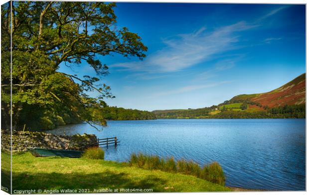  Waterside view of Loweswater Lake District Canvas Print by Angela Wallace