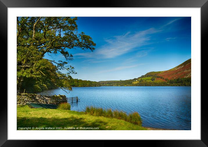  Waterside view of Loweswater Lake District Framed Mounted Print by Angela Wallace