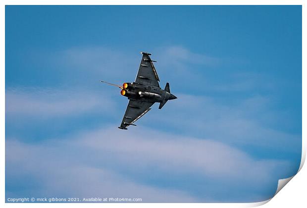 Typhoon Aircraft Print by mick gibbons