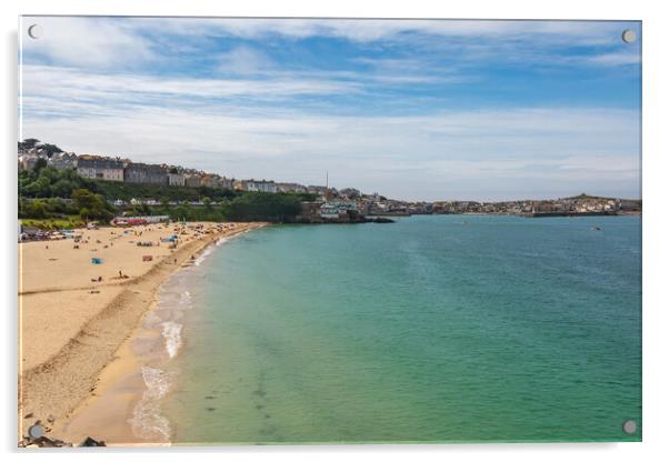 Porthminster Beach Acrylic by Roger Green