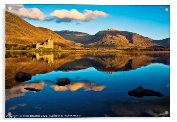 Kilchurn Castle, Loch Awe, Oban, Scotland (5) Acrylic by Chris Drabble