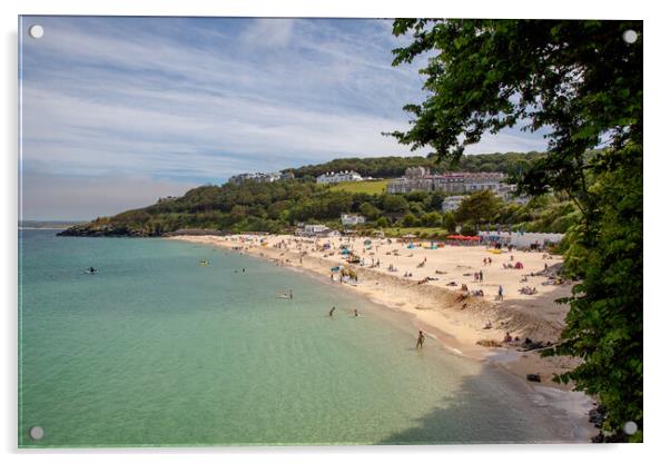 Porthminster Beach at St Ives Acrylic by Roger Green