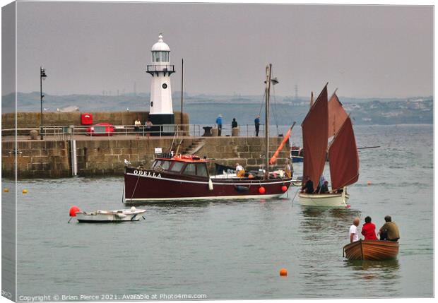 Red Sails at St Ives, Cornwall Canvas Print by Brian Pierce