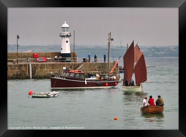 Red Sails at St Ives, Cornwall Framed Print by Brian Pierce