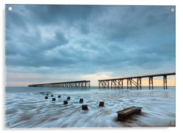 Dramatic sky And Sea At Steetley Pier Acrylic by Phil Durkin DPAGB BPE4