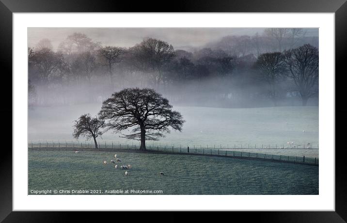 Mist inversion in the Derwent Valley (1) Framed Mounted Print by Chris Drabble
