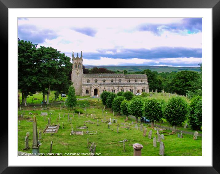Aysgarth Church near the River Ure, Yorkshire Dale Framed Mounted Print by Terry Senior