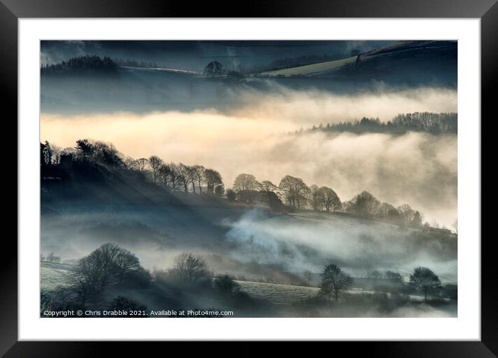 Morning mist in the Derwent Valley (2) Framed Mounted Print by Chris Drabble