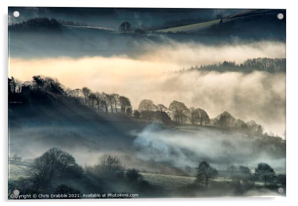 Morning mist in the Derwent Valley (2) Acrylic by Chris Drabble