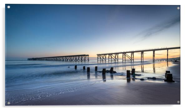 Steetley Pier Sunrise Acrylic by Phil Durkin DPAGB BPE4