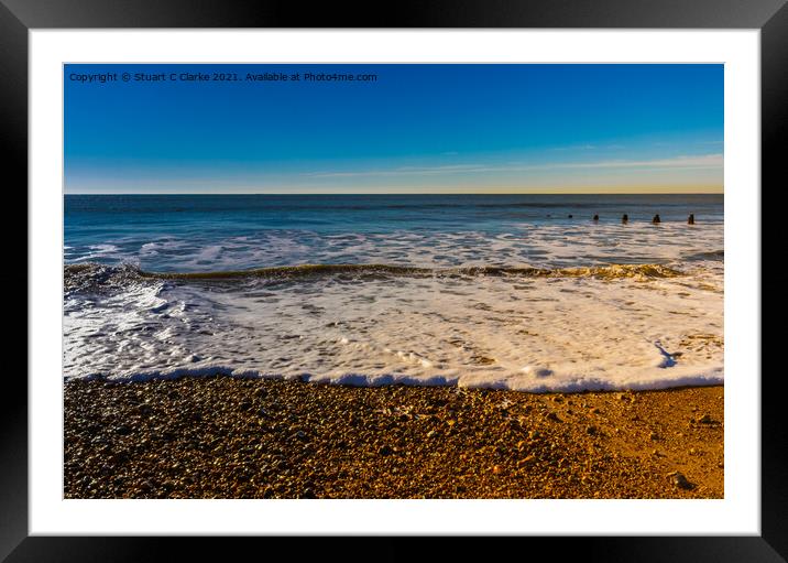 Blue sky beach Framed Mounted Print by Stuart C Clarke