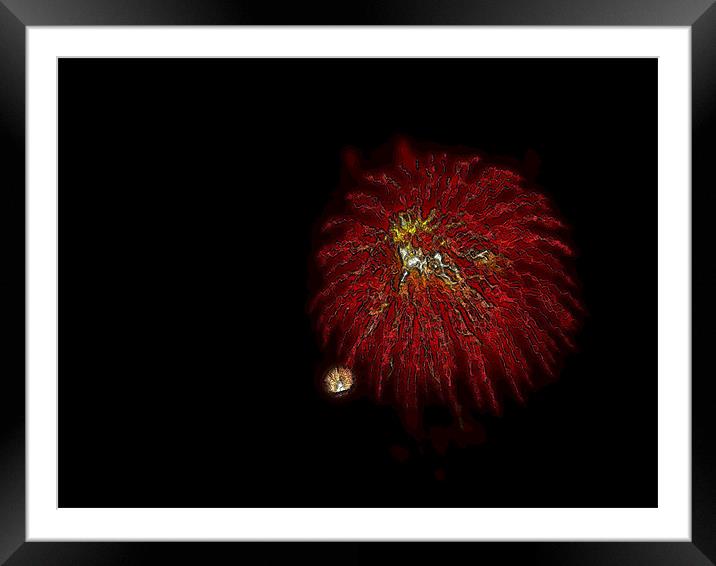 Fireworks in red Framed Mounted Print by Patti Barrett