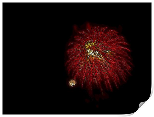 Fireworks in red Print by Patti Barrett