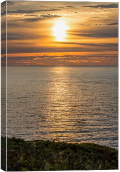 Cornish Sunset Canvas Print by Roger Green
