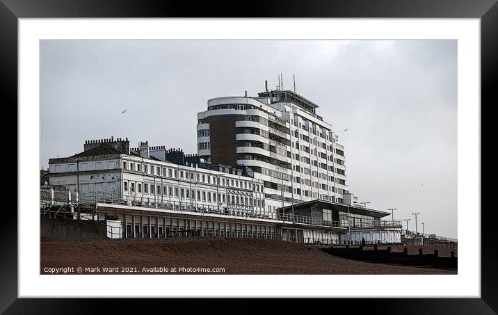 Marine Court on St Leonards seafront Framed Mounted Print by Mark Ward