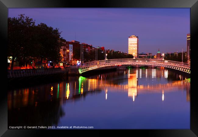 Ha'Penny Bridge and River Liffey, Dublin, Ireland Framed Print by Geraint Tellem ARPS