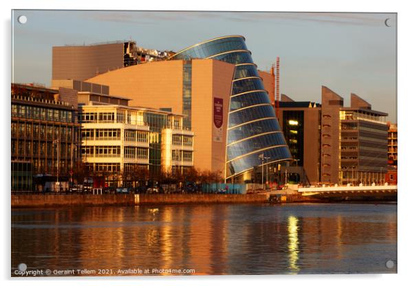 The Convention Centre and River Liffey, Dublin, Ireland Acrylic by Geraint Tellem ARPS