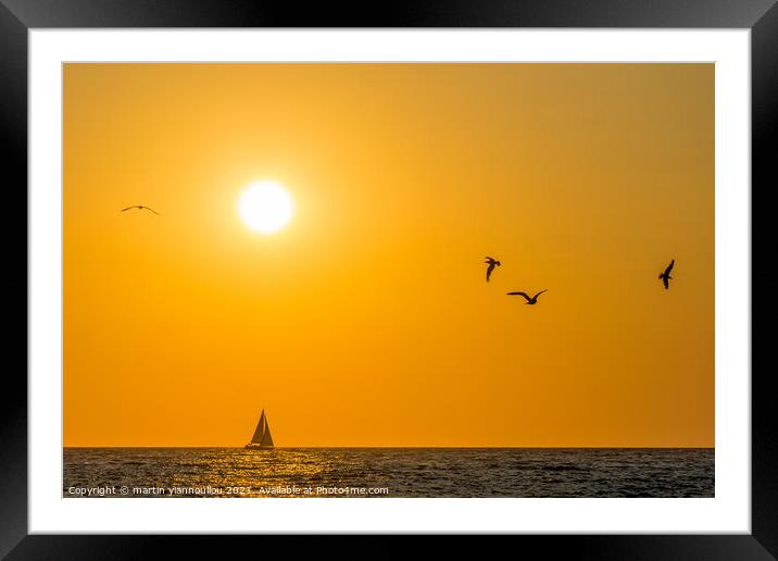 Serenity at Sunset Framed Mounted Print by Martin Yiannoullou