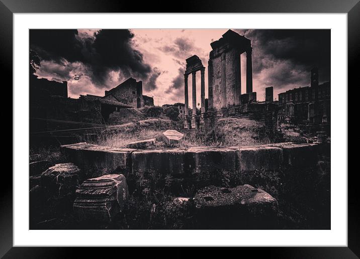 A Wet Afternoon At The Roman Forum Framed Mounted Print by Chris Lord