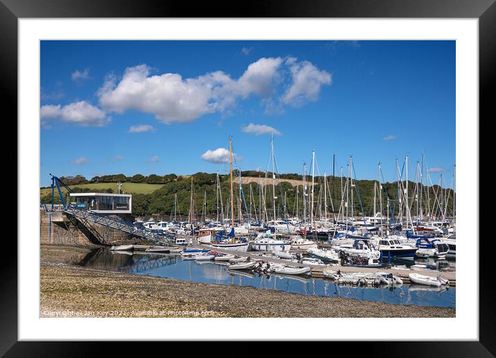 Mylor Yacht Harbour Cornwall Framed Mounted Print by Jim Key