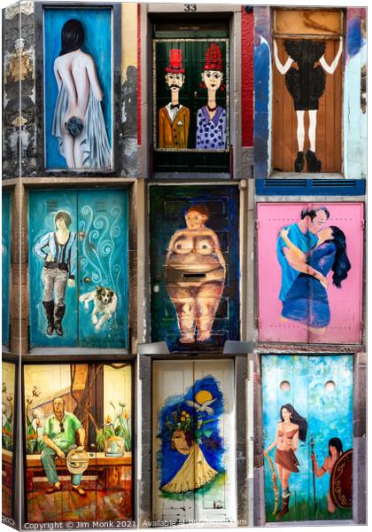 Funchal Doors Montage Canvas Print by Jim Monk