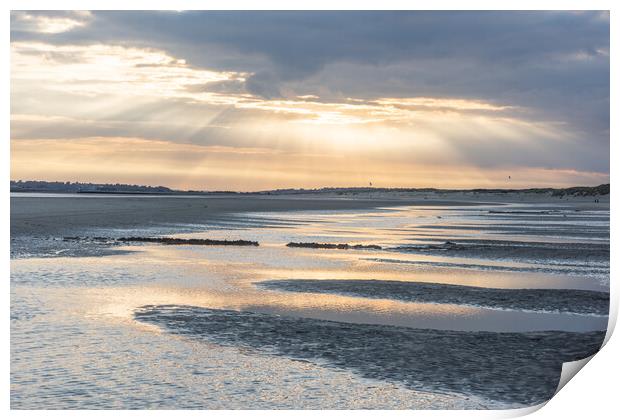 Golden Hour at Camber Sands Print by Graham Custance