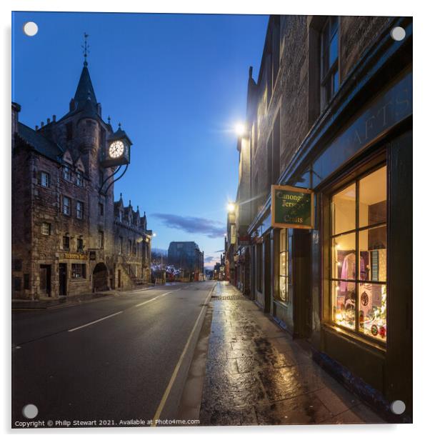 Canongate, Edinburgh Acrylic by Philip Stewart