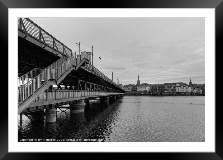 Craigavon bridge,Londonderry Framed Mounted Print by jim Hamilton