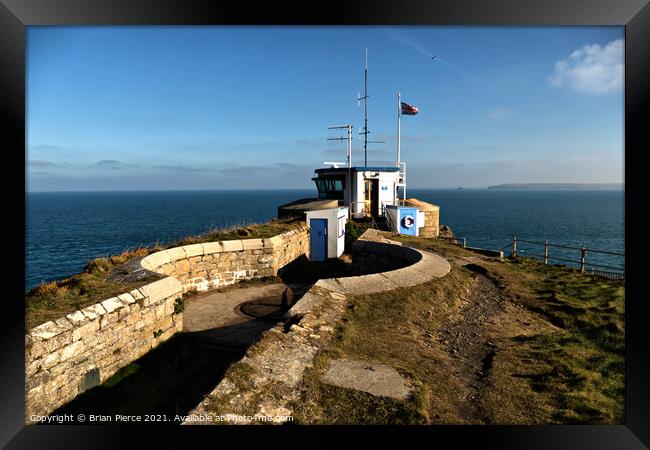 Coastwatch Station, The Island, St Ives, Cornwall Framed Print by Brian Pierce