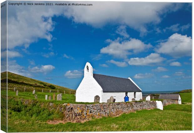 Church of the Holy Cross Mwnt Ceredigion  Canvas Print by Nick Jenkins