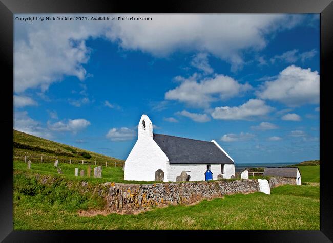 Church of the Holy Cross Mwnt Ceredigion  Framed Print by Nick Jenkins