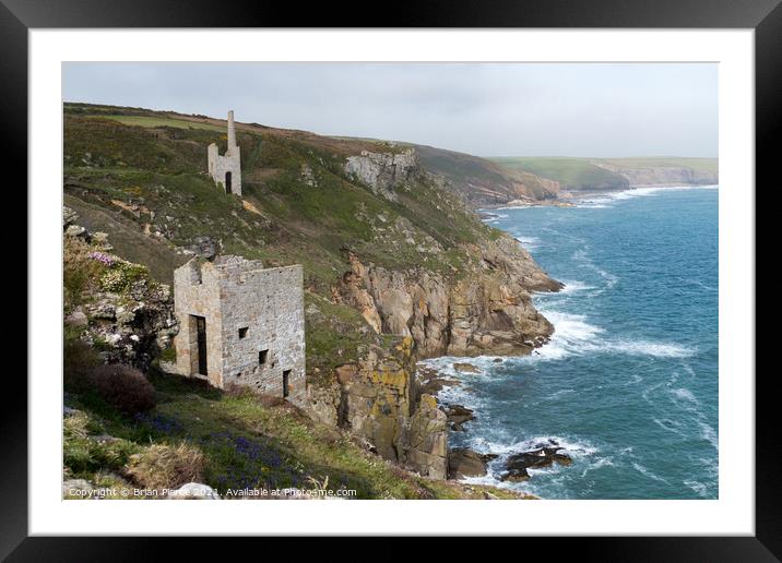 Wheal Trewavas Engine Houses, Rinsey, Cornwall Framed Mounted Print by Brian Pierce