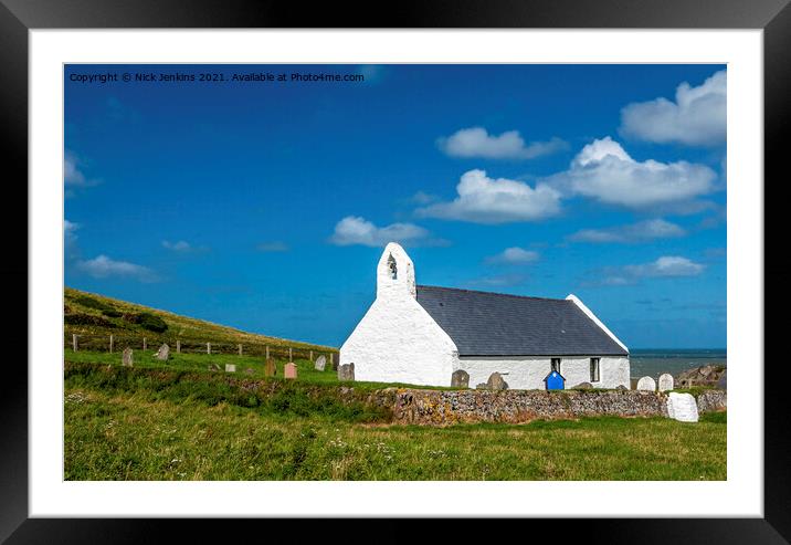 Mwnt Church Ceredigion Coast West Wales Framed Mounted Print by Nick Jenkins