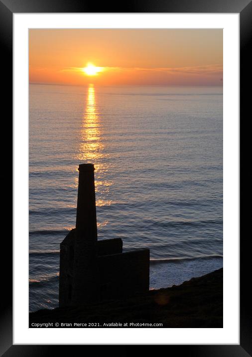 Sunset over Towanroath Engine House, Wheal Coates, Framed Mounted Print by Brian Pierce