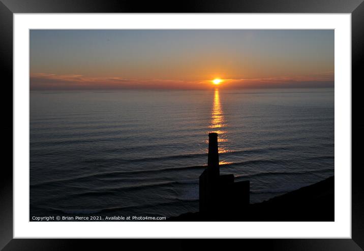 Sunset over Towanroath Engine House, Wheal Coates, Framed Mounted Print by Brian Pierce