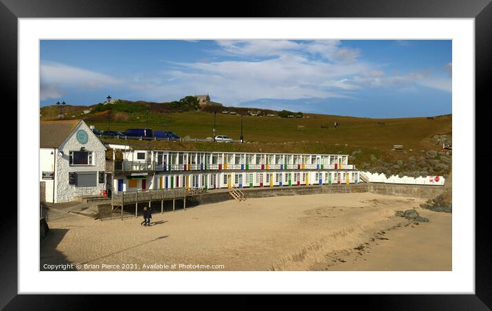 Beach Huts, St Ives, Cornwall  Framed Mounted Print by Brian Pierce