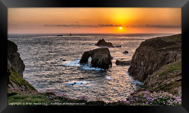 Sunset at Land's End, Cornwall  Framed Print by Brian Pierce