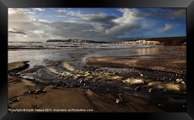 Compton Bay, IW Canvasses & Prints. Framed Print by Keith Towers Canvases & Prints