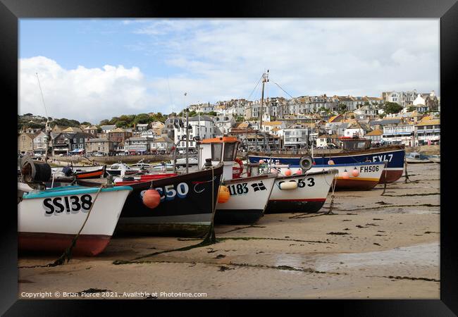 boats on the beach at St Ives, Cornwall  Framed Print by Brian Pierce