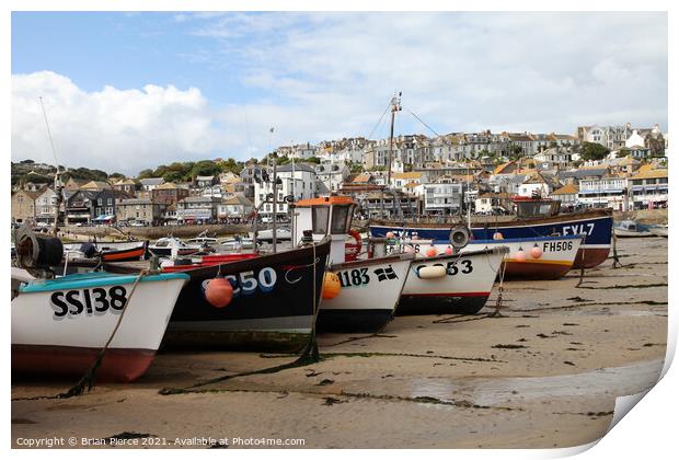 boats on the beach at St Ives, Cornwall  Print by Brian Pierce