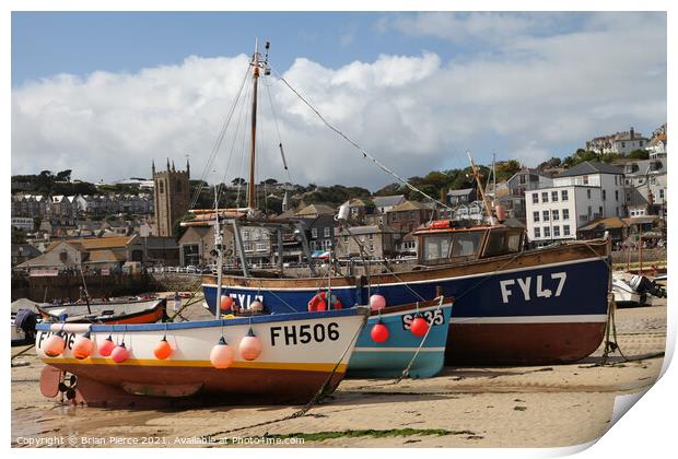 boats on the beach at St Ives, Cornwall  Print by Brian Pierce