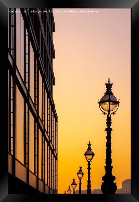 Majestic London Sunset Framed Print by Martin Yiannoullou