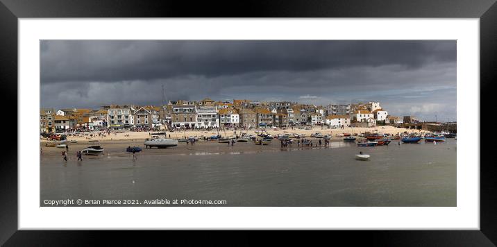 Sti Ives, Cornwall. Panorama  Framed Mounted Print by Brian Pierce