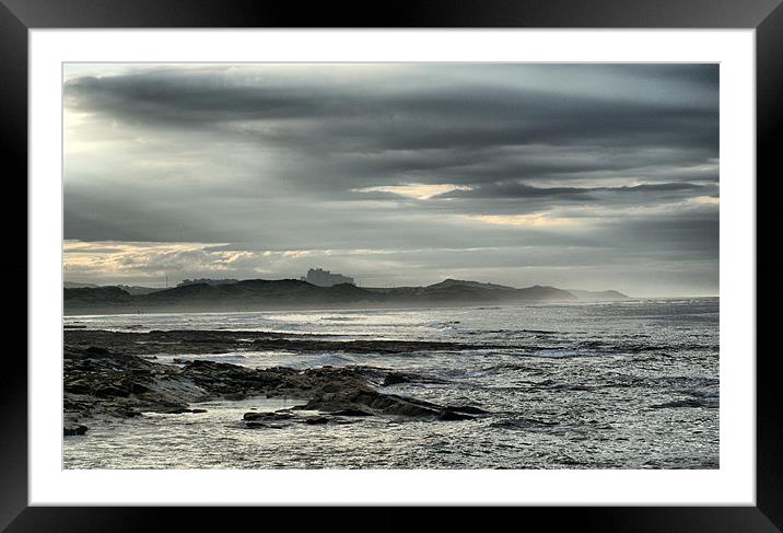 Storm Brewing Over Bamburgh Castle Framed Mounted Print by Sandi-Cockayne ADPS