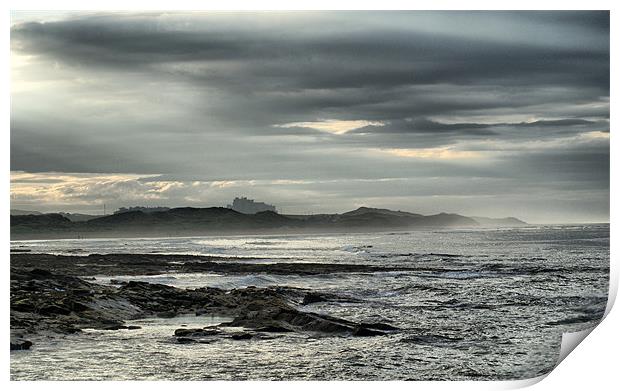 Storm Brewing Over Bamburgh Castle Print by Sandi-Cockayne ADPS