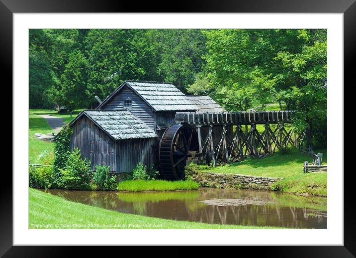 Mabry Mill, Blue Ridge Parkway Framed Mounted Print by John Chase